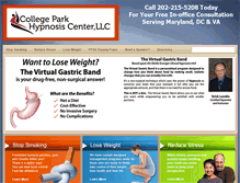 Tablet Screenshot of collegeparkhypnosiscenter.com